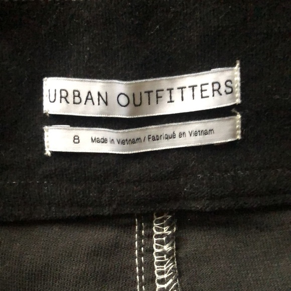 Urban Outfitters Black Velvet White Top Stitching Utility High Rise Pants 8 - Picture 7 of 9